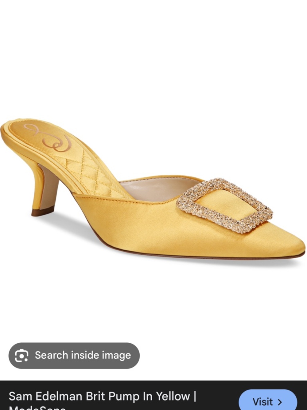 Sam Edelman yellow Brit pump kitten heel